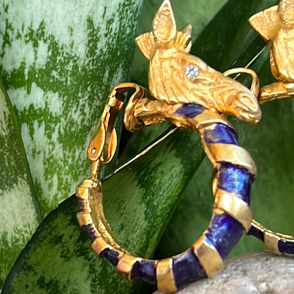 Hattie Carnegie Earrings Missing Tiny Eye Stone - image 2